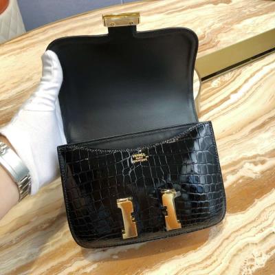 wholesale quality hermes constance 19 shinny niloticus crocodile 89 noir ghd